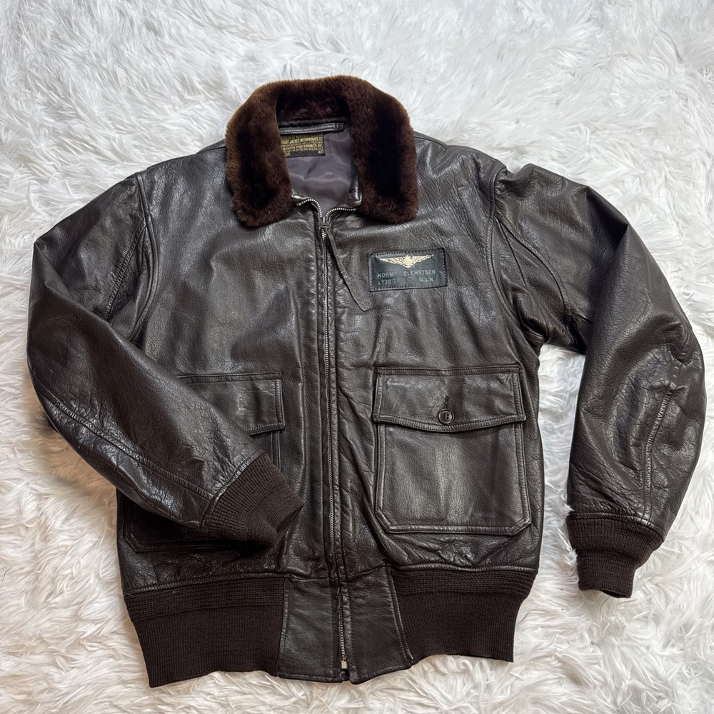 Rare! Korean War US Navy G-1 Flight Jacket LW Foster Co MIL-J-7823 AER 40 1951